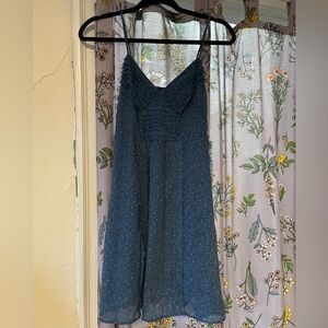 Y2K American Eagle Outfitters Blue Polka Dot Dress